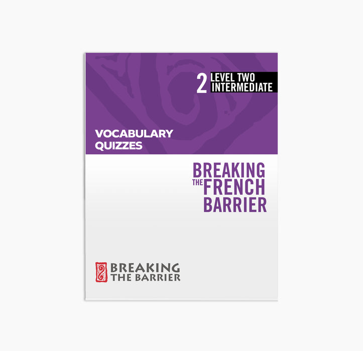 French Level 2/Intermediate Vocabulary Quizzes